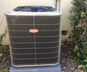 A heat pump unit outside a property