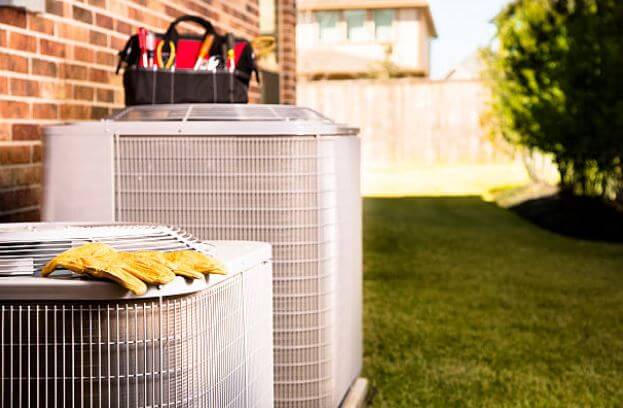 An AC outdoor unit in Cupertino, CA