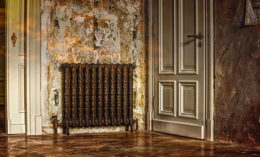 A cast iron heater inside a house in Cupertino, CA